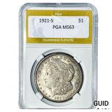 1921-S Morgan Silver Dollar PGA MS63