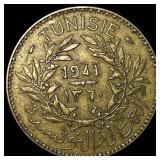 1941 Tunisia Bronze 2 Francs