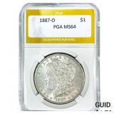 1887-O Morgan Silver Dollar PGA MS64