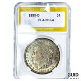 1888-O Morgan Silver Dollar PGA MS64