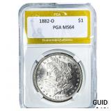 1882-O Morgan Silver Dollar PGA MS64