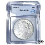 1926-D Silver Peace Dollar ICG AU58