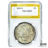 1921-S Morgan Silver Dollar PGA MS64