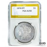 1878 8TF Morgan Silver Dollar PGA AU58