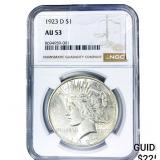 1923-D Silver Peace Dollar NGC AU53