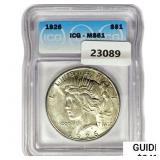 1926 Silver Peace Dollar ICG MS61