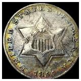 1855 Silver Three-Cent Piece NEARLY UNCIRCULATED