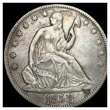 1858 Seated Liberty Half Dollar NEARLY UNCIRCULATE