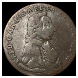 1796 German States Maniz Copper 1/4 Kreutzer