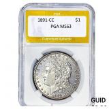 1891-CC Morgan Silver Dollar PGA MS63