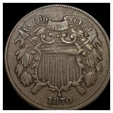 1870 Copper 2 Cents NEARLY UNCIRCULATED