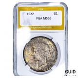1922 Silver Peace Dollar PGA MS66