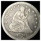 1876-S Silver Seated Liberty Quarter NICELY CIRCUL