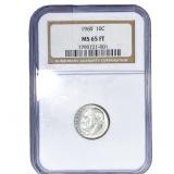 1960 Roosevelt Dime NGC MS65 FT