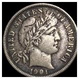 1901 Barber Dime LIGHTLY CIRCULATED