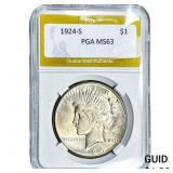 1924-S Silver Peace Dollar PGA MS63