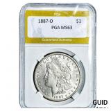 1887-O Morgan Silver Dollar PGA MS63