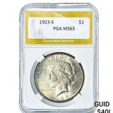 1923-S Silver Peace Dollar PGA MS63