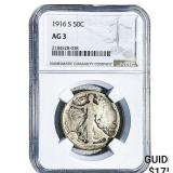 1916-S Walking Liberty Half Dollar NGC AGM