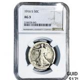 1916-S Walking Liberty Half Dollar NGC AG3