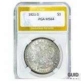1921-S Morgan Silver Dollar PGA MS64