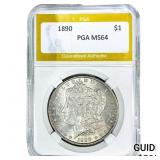1890 Morgan Silver Dollar PGA MS64