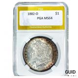 1882-O Morgan Silver Dollar PGA MS64