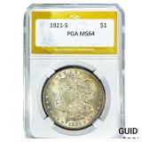 1921-S Morgan Silver Dollar PGA MS64