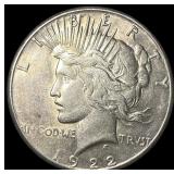 1922 Silver Peace Dollar CLOSELY UNCIRCULATED