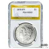 1878 8TF Morgan Silver Dollar PGA MS63