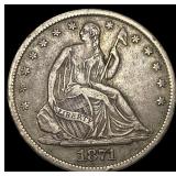 1871-S Silver Half Dollar NEARLY UNCIRCULATED