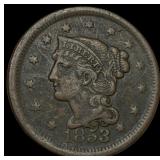1853 Braided Hair Large Cent NEARLY UNCIRCULATED