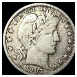 1907-D Silver Barber Half Dollar LIGHTLY CIRCULATE