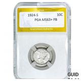 1924-S Mercury Silver Dime PGA MS63+ FB