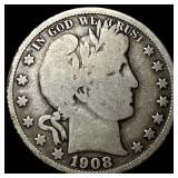 1908-O Silver Barber Half Dollar NICELY CIRCULATED