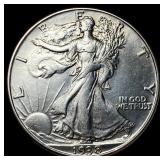 1938-D Silver Half Dollar Walking Liberty UNCIRCUL