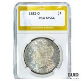 1882-O Morgan Silver Dollar PGA MS64
