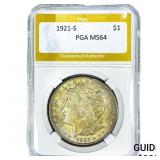 1921-S Morgan Silver Dollar PGA MS64