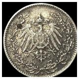1917 German Empire Silver 1/2 Mark