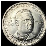 1948 Silver Half Dollar Booker T. Washington GEM B