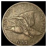 1857 Flying Eagle Cent ABOUT UNCIRCULATED