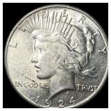 1924 Silver Peace Dollar CHOICE AU