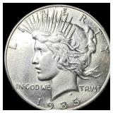1935 Silver Peace Dollar CLOSELY UNCIRCULATED