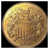 1870 Bronze Two-Cent Piece UNCIRCULATED
