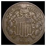 1870 Bronze Two-Cent Piece NEARLY UNCIRCULATED