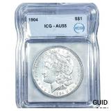 1904 Morgan Silver Dollar ICG AU55