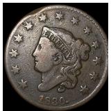 1830 Coronet Head Large Cent LIGHTLY CIRCULATED