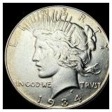 1934 Silver Peace Dollar CHOICE AU
