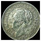 1938 Netherlands Silver 10 Cents