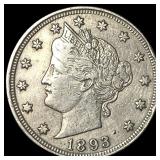 1893 Liberty Head Nickel NEARLY UNCIRCULATED